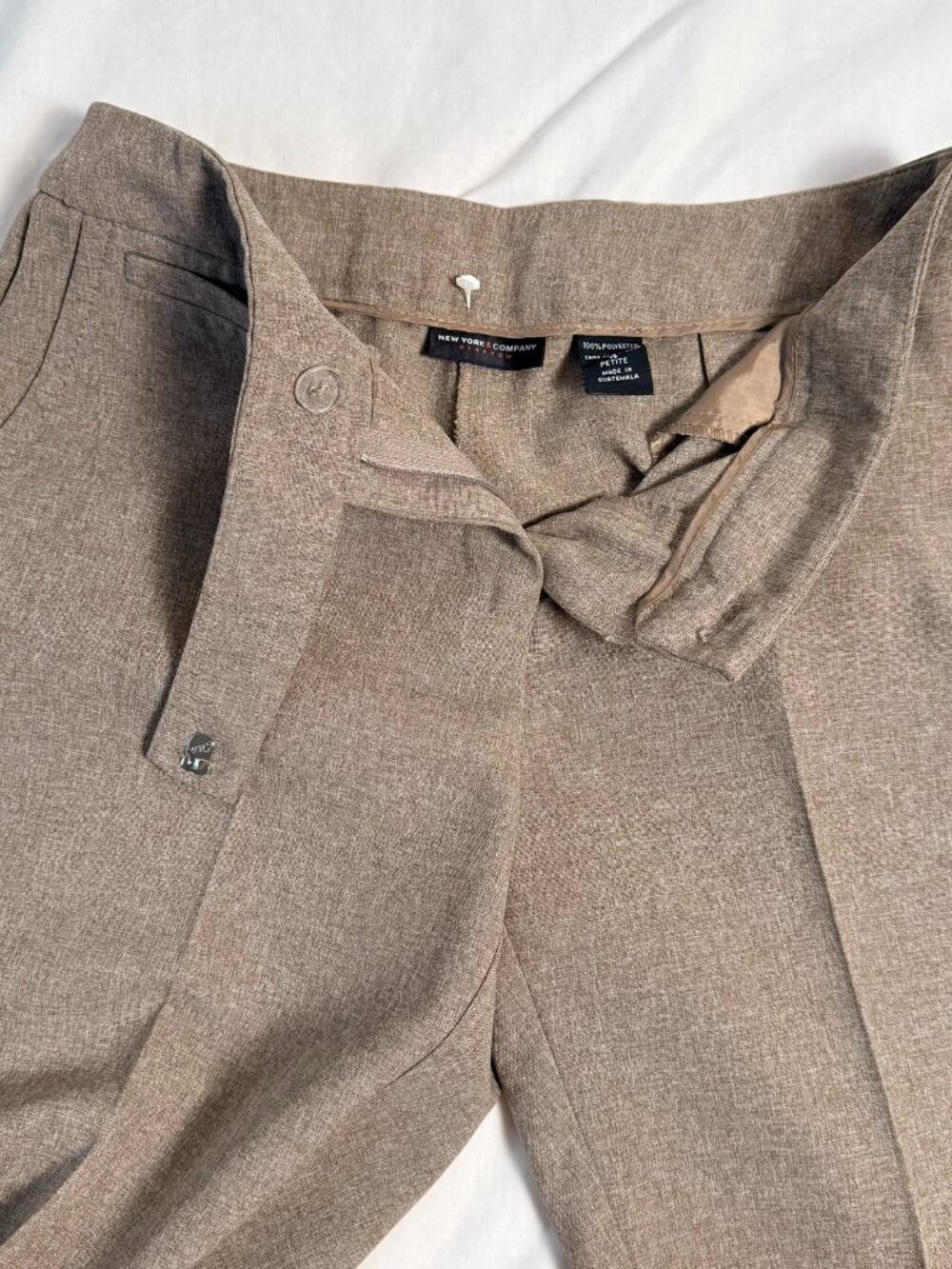 New York & Company – Petite 4 – Brown/Ivory Textured Dress Pants
